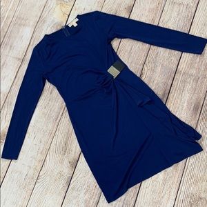 Blue Michael Kors long sleeve dress